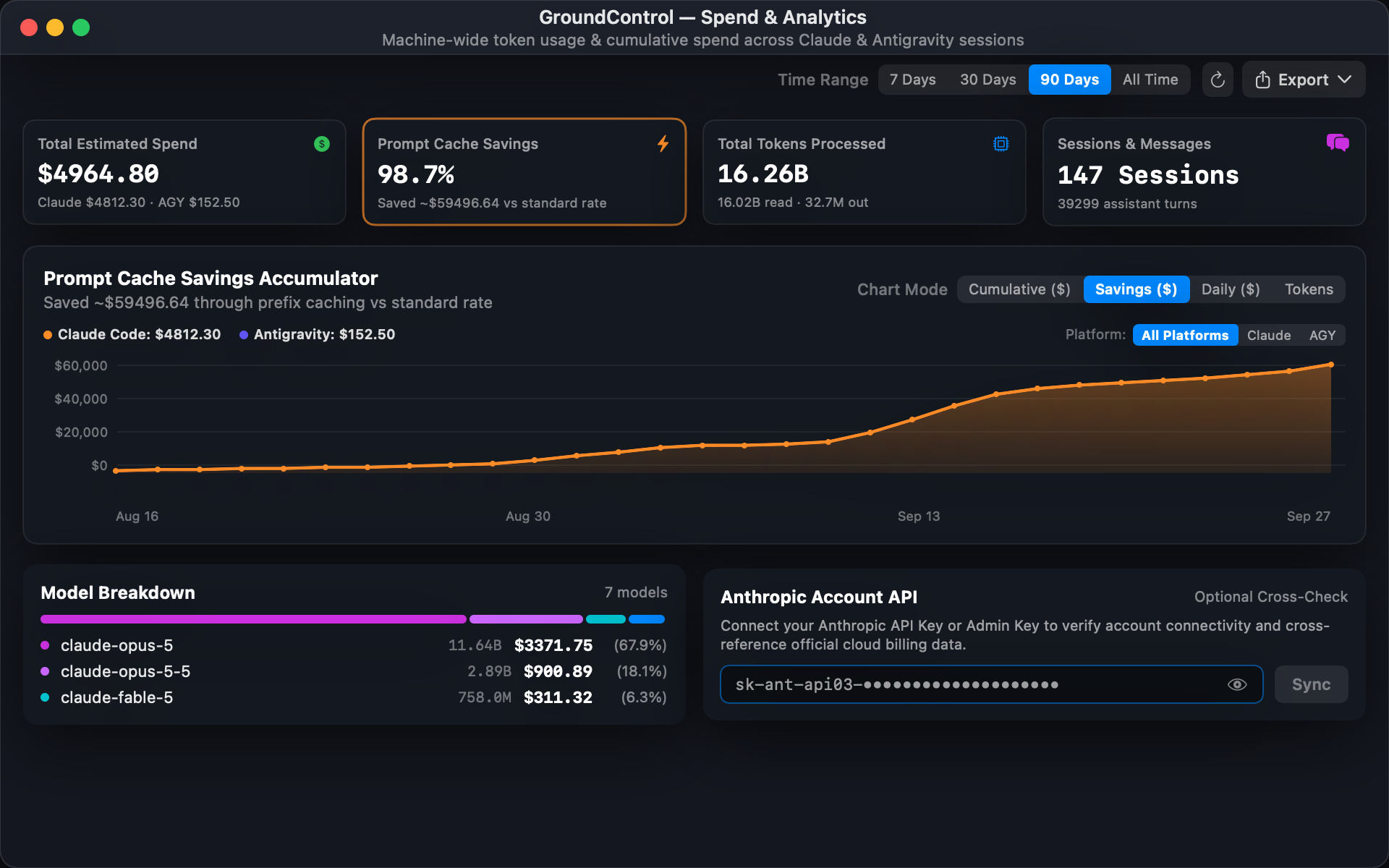 Token Spend, Prompt Cache Savings, and Differentiated Tech Stack Line Analytics